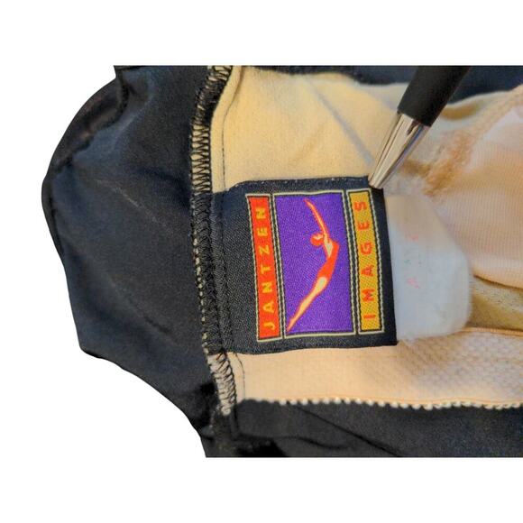 VINTAGE Jantzen Black Mesh High Neck One-Piece Swimsuit H - Picture 6 of 11